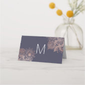 バラ金ゴールドフローラとネイビーブルー座席表 プレイスカード (裏面)