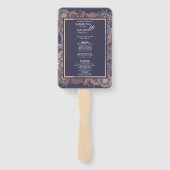 バラ金ゴールドフローラとネイビーブルー結婚式 プログラム ハンドファン (裏面)