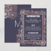 バラ金ゴールドフローラとネイビー結婚ブルの情報 エンクロージャーカード (正面/裏面)