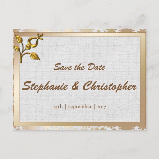 バラ金ゴールドフローラとリネン結婚ズ 案内ポストカード (正面)