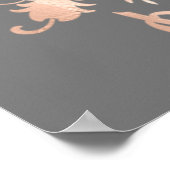 バラ金ゴールドフローラのグレー結婚のポスター ポスター (角)