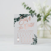 バラ金ゴールドフローラの灰色のカレンダー日付の保存 案内ポストカード (スタンド正面)