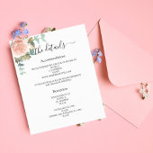 バラ金ゴールドフローラの緑の結婚式プログラムの詳細