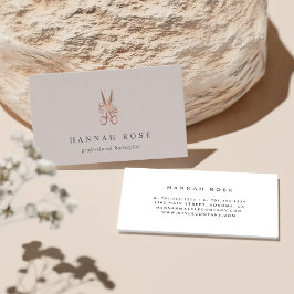 バラ金ゴールドフローラはさみロゴヘアスタイリスト 名刺