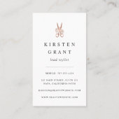 バラ金ゴールドフローラはさみロゴヘアスタイリスト 名刺 (裏面)