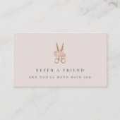 バラ金ゴールドフローラはさみロゴ |サロン 紹介カード (正面)