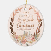 バラ金ゴールドフローラエレガントクリスマス赤面グリッター セラミックオーナメント (左)