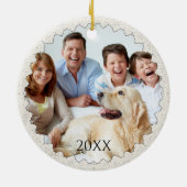 バラ金ゴールドフローラエレガントクリスマス赤面グリッター セラミックオーナメント (裏面)