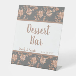 バラ金ゴールドフローラオングレーデザートバーペデスタルサイン 台座サイン