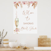 バラ金ゴールドフローラガラスブライダルシャワーウェルカムサイン ポスター (キッチン)