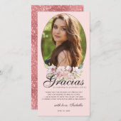 バラ金ゴールドフローラキンセアニラ写真サンキューカード サンキューカード (正面/裏面)