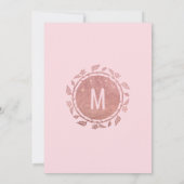 バラ金ゴールドフローラグラデーショングリッターピンク夕べ 招待状 (裏面)