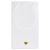 バラ金ゴールドフローラグリッターブライダルシャワーありがとう スモールペーパーバッグ (裏面)