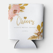 バラ金ゴールドフローラグリッターブライダルシャワークーラーボックス 缶クーラー (正面)