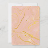 バラ金ゴールドフローラグリッターブライダルシャワー 招待状 (裏面)