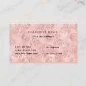 バラ金ゴールドフローラグリッターモノグラムイニシャル 名刺 (裏面)