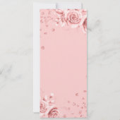 バラ金ゴールドフローラグリッター30th誕生日プログラム 招待状 (裏面)