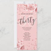 バラ金ゴールドフローラグリッター30th誕生日プログラム 招待状 (正面)