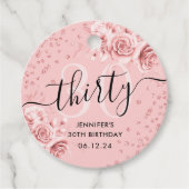 バラ金ゴールドフローラグリッター30th Birthday Script フェイバータグ (正面)