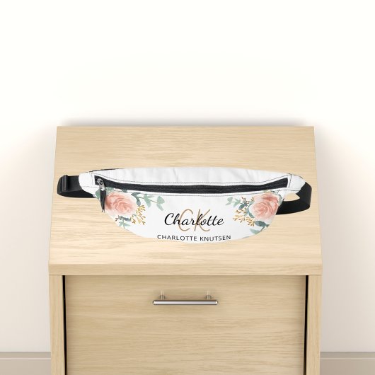 バラ金ゴールドフローラグリーンリー名モノグラム ファニーパック