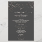 バラ金ゴールドフローラシルエットウェディングレセプションメニュー (正面)