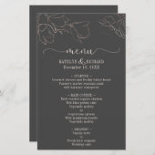 バラ金ゴールドフローラシルエットウェディングレセプションメニュー (正面/裏面)