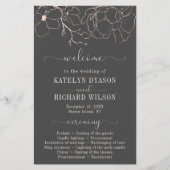 バラ金ゴールドフローラシルエット結婚式 プログラム (正面)