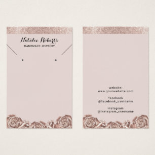 バラ金ゴールドフローラジュエリーイヤリングネックレスディスプレイ