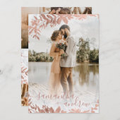 バラ金ゴールドフローラスペインの大理石5結婚枚 招待状 (正面/裏面)