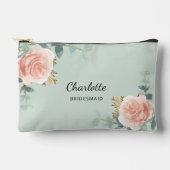 バラ金ゴールドフローラセージ緑の花嫁 アクセサリーポーチ (正面)