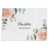 バラ金ゴールドフローラセージ緑の花嫁 ラージペーパーバッグ (正面)