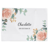 バラ金ゴールドフローラセージ緑の花嫁 ラージペーパーバッグ (裏面)