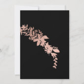 バラ金ゴールドフローラタイポグラフィの新年への応援 招待状 (裏面)