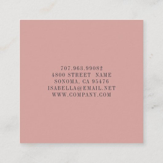 バラ金ゴールドフローラバナーイベントプランナー スクエア名刺 (裏面)