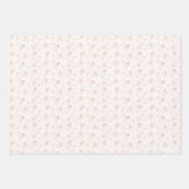 バラ金ゴールドフローラバラ花パターン ラッピングペーパーシート (正面3)