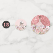 バラ金ゴールドフローラパーソナライズされたキンセアニラパーティー コンフェッティ (裏面)