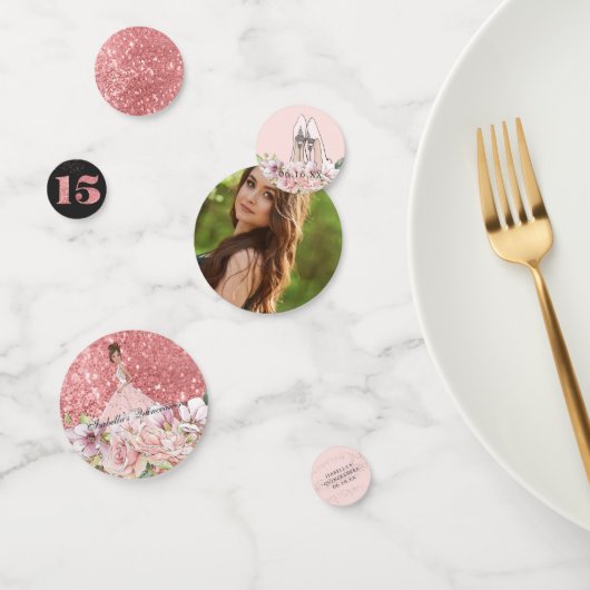 バラ金ゴールドフローラパーソナライズされたキンセアニラパーティー コンフェッティ (グループ)