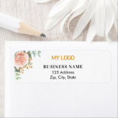 バラ金ゴールドフローラビジネスロゴ差出人住所 ラベル (インサイチュ)