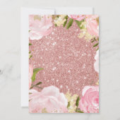 バラ金ゴールドフローラピンクの1歳の誕生日招待状 招待状 (裏面)