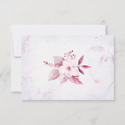 バラ金ゴールドフローラピンクパープルジオメトリックベビーシャワー サンキューカード (裏面)