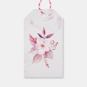 バラ金ゴールドフローラピンクパープルベビーガールベビーシャワー ギフトタグ (裏面)