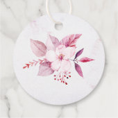 バラ金ゴールドフローラピンクパープルベビーガールベビーシャワー フェイバータグ (裏面)