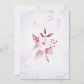 バラ金ゴールドフローラピンクパープルベビーガールベビーシャワー 招待状 (裏面)