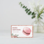 バラ金ゴールドフローラピンクマカロンパティシシェフベーカリー 名刺 (スタンド正面)