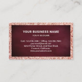 バラ金ゴールドフローラピンクマカロンパティシシェフベーカリー 名刺 (裏面)