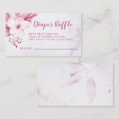 バラ金ゴールドフローラピンク赤ちゃんシャワーおむつラッフル エンクロージャーカード (正面/裏面)