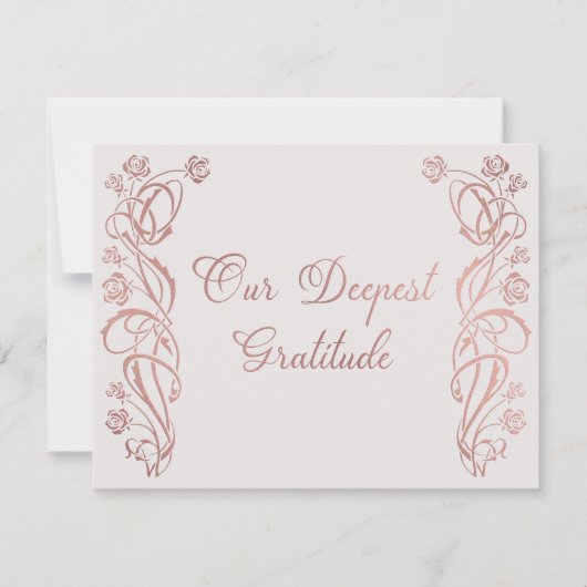 バラ金ゴールドフローラフェアリータ結婚ーズ サンキューカード (正面)