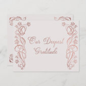 バラ金ゴールドフローラフェアリータ結婚ーズ サンキューカード (正面/裏面)