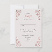 バラ金ゴールドフローラフェアリータ結婚ーズ 出欠カード (正面)