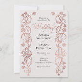 バラ金ゴールドフローラフェアリータ結婚ーズ 招待状 (正面)